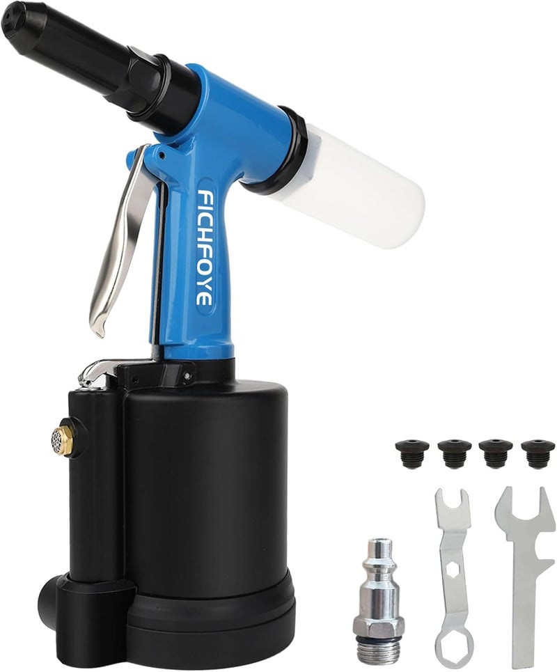 FICHFOYE Store Heavy Duty Pneumatic Rivet Gun, 3500 lbf Rivet Gun Set- 3/32", 1/8", 5/32", 3/16" Air Riveter with NPT 1/4 inch for Automotive, Construction, Manufacturing Industries - Image 1